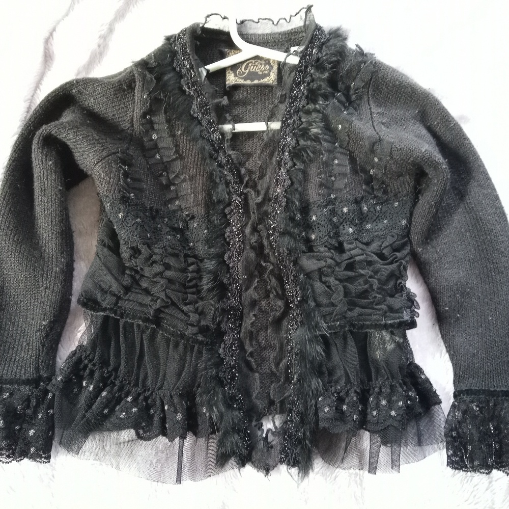 Guess sweater size 3T lace, goth,